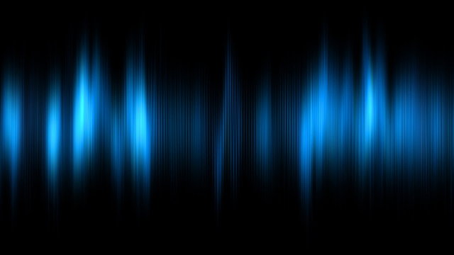 Abstract animation of digital audio histogram, blue tint