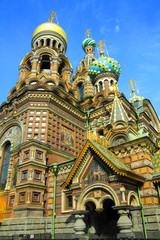 Fototapeta na wymiar Christ the Savior Cathedral in St. Petersburg