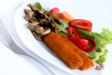 Fish fingers and salad