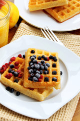Waffles with berries