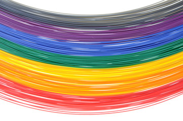 The wires in the colors of the rainbow
