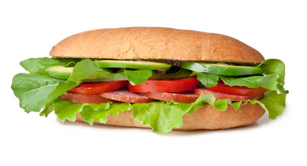 Fresh and tasty sandwich isolated on white background