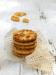 Shortbread cookies with sunflower seeds