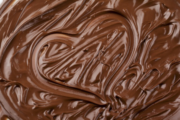 heart shape made up of melted chocolate