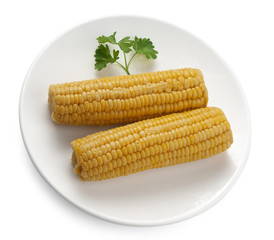 Boiled corncobs