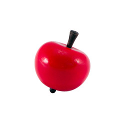 Retro red fishing float isolated on white