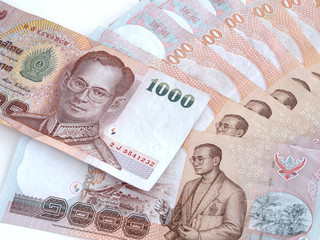 Banknotes of 1000 Thai Baht