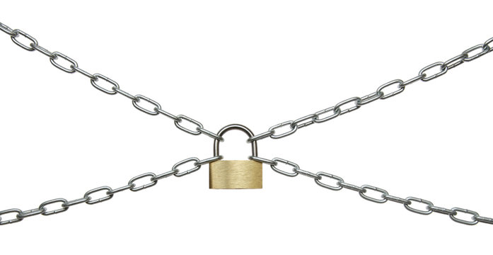 The padlock and chains.