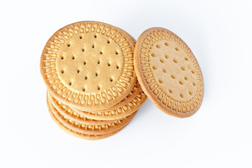 Biscuits on white background