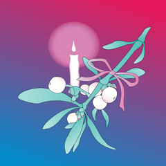 Weihnachten Mistelzweig Kerze