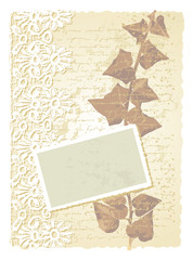 romantic card with ivy