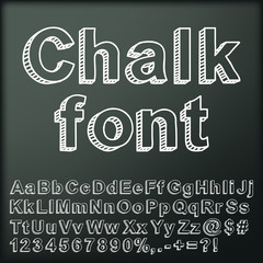 Abstract chalk font. Vector illustration.