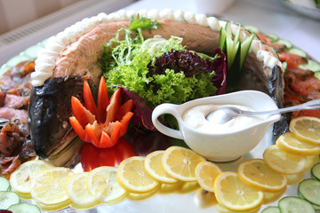 büffet,vorspeise,lachs
