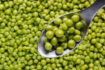 Spoon of Green Peas