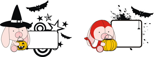 Fototapeta premium bunny halloween copyspace