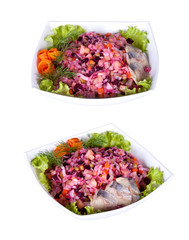 Salad with beets, dried plums,