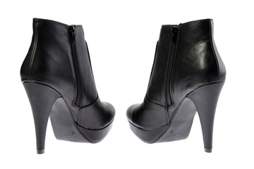 Stiefletten schwarz freigestellt