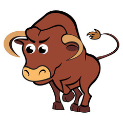 Cartoon illustration of taurus zodiac sign