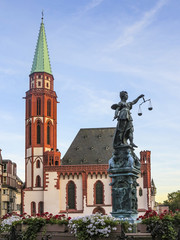 Naklejka premium lady Justice in Frankfurt at the Roemer place