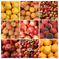 Red and yellow fruit collage