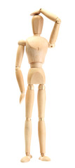 wooden mannequin isolated on white
