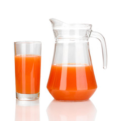Grapefruit juice isolated on white