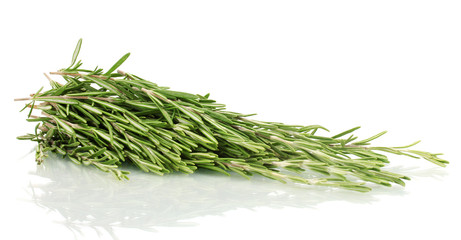 fresh green rosemary isolated on white