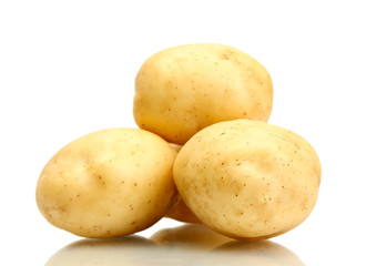 fresh potatoes isolated on white