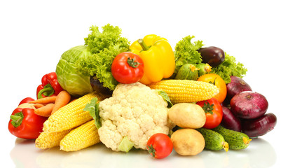 Fresh vegetables isolated on white