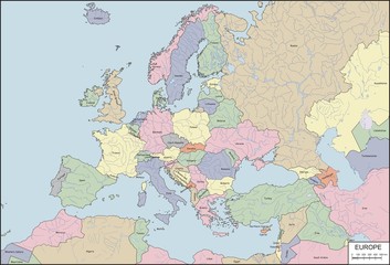 Fototapeta na wymiar Mapa Europy