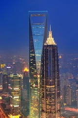 Photo sur Plexiglas Shanghai Antenne de Shanghai au crépuscule
