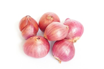 red onion isolated on white background