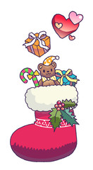 クリスマスの靴下とプレゼント