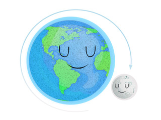 Petite terre et la lune en rotation