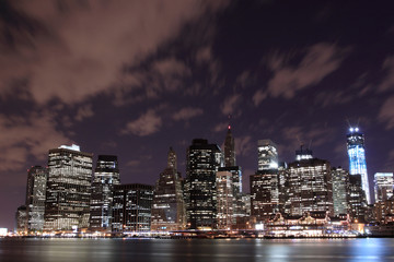 Fototapeta na wymiar Manhattan Skyline At Night, New York City