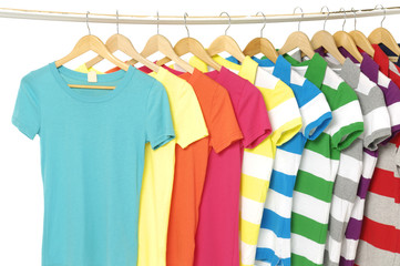 Colorful summer t-shirts background