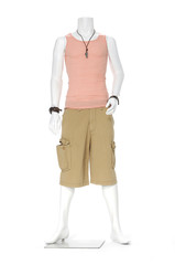 full length clothes on male mannequin on white