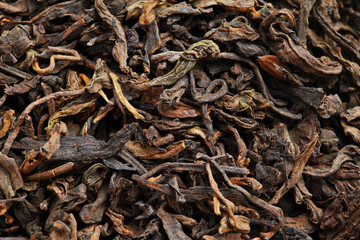 Black tea loose dried tea leaves