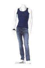 Full length male mannequin in jeans