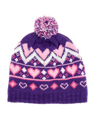 knitted hat with pompons