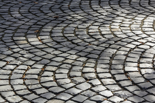 Fototapeta old cobble stone street