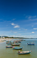 Hua- Hin beach. and boat,