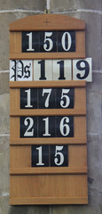 Obraz premium A Church Service Order Board for Hymns and Psalms.