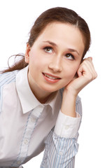 Closeup of a young college girl