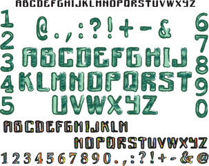 Алфавит зеленый и цветной