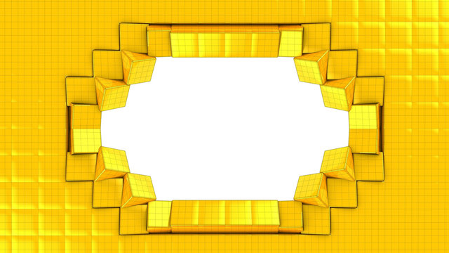 Cadre doré avec cubes