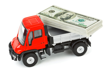 Toy truck with money