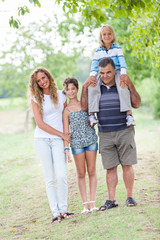 Obraz premium Happy Three Generations Family Outdoor