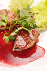 steak with cranberry sauce