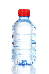 plastic bottle of water isolated on white